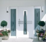 Porte d'entrata di PVC / alluminio con copertura integrale dell'anta